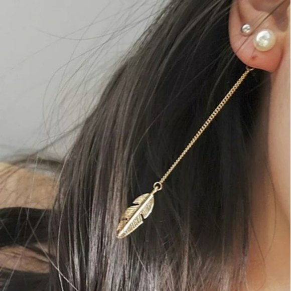 Nikkiwallflower Jewelry - ☆Bethany ☆ Pearl and Feather Earrings